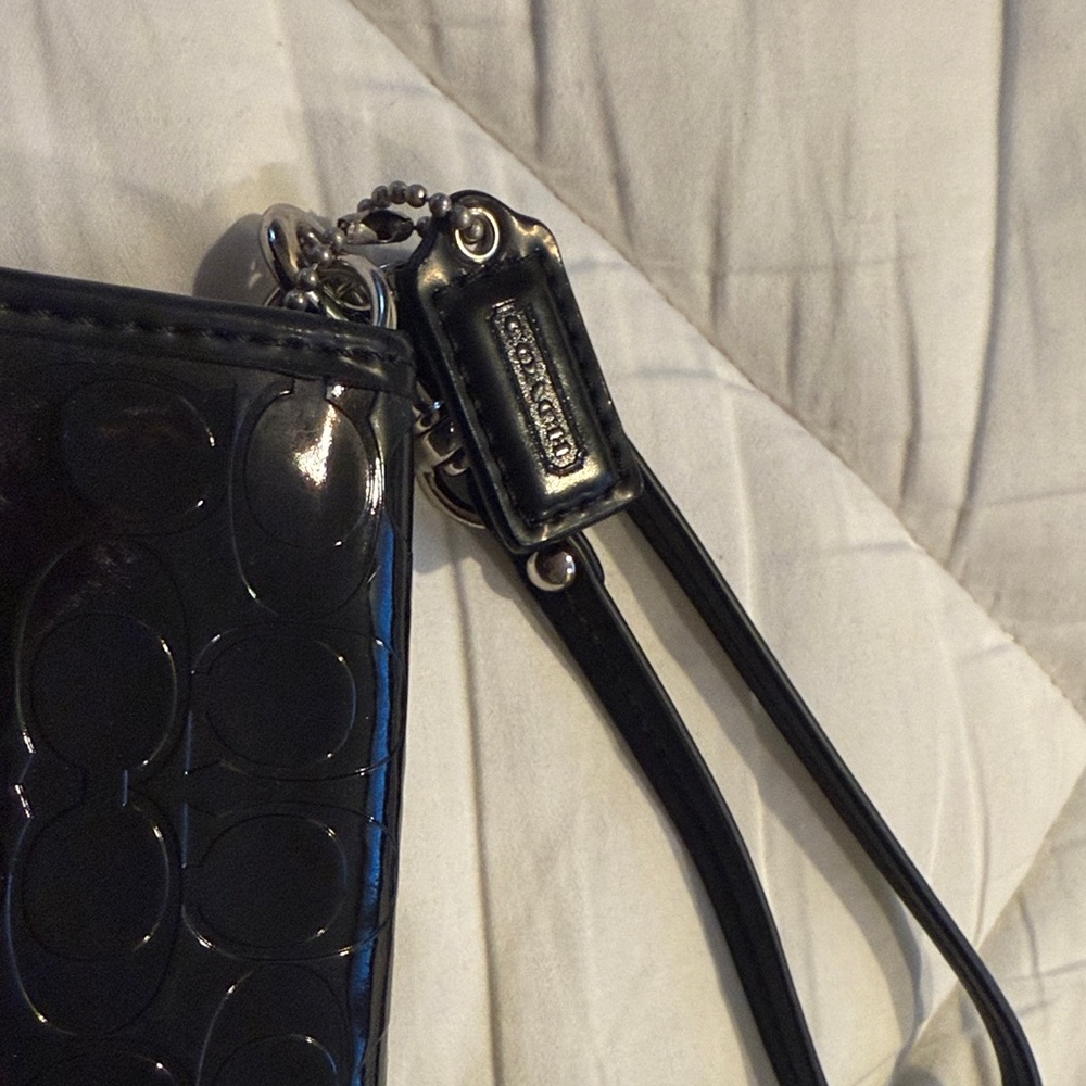 Coach Black Leather Wristlet - Picture 3 of 6